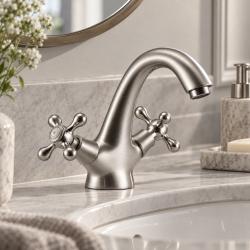 Aquanello Heritage Ascot Classic Nostalgic Stainless Steel Washbasin Mixer Tap NB-4101-HA